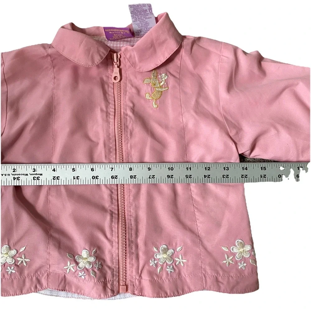 Vintage Disney Winnie The Pooh Piglet Jacket Girls 4T Pink Embroidered